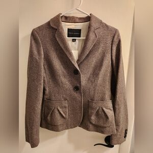 Banana Republic Herringbone Wool Brown Blazer